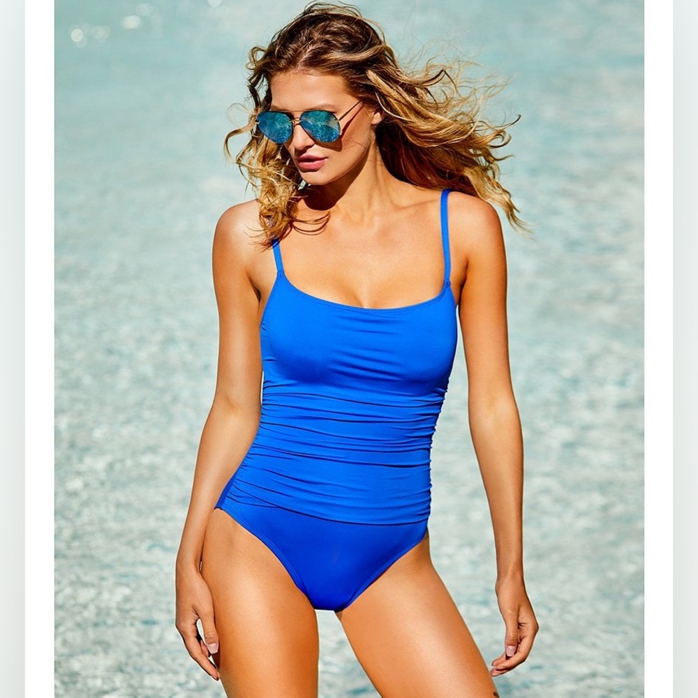 La Blanca Island Goddess One Piece Cobalt Blue Swimsuit |Size 12